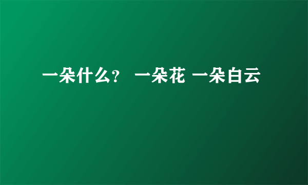 一朵什么？ 一朵花 一朵白云