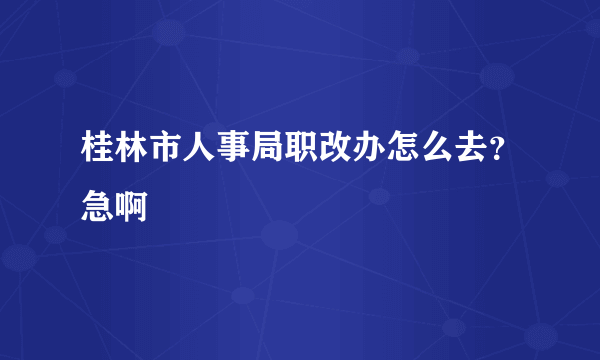 桂林市人事局职改办怎么去？急啊