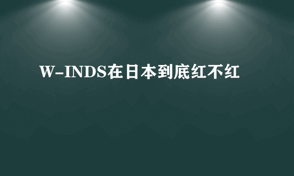 W-INDS在日本到底红不红