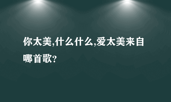 你太美,什么什么,爱太美来自哪首歌？