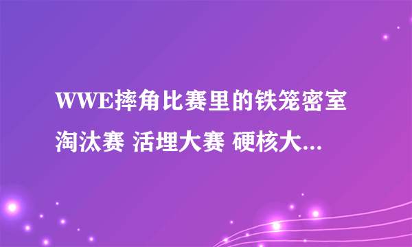 WWE摔角比赛里的铁笼密室淘汰赛 活埋大赛 硬核大赛 皇家大战等等 都是什么意思具体讲讲规则等等