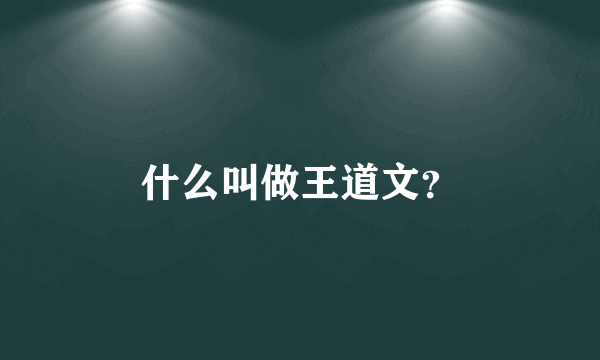 什么叫做王道文？