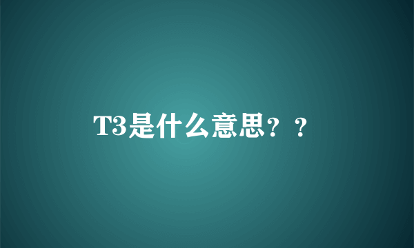 T3是什么意思？？