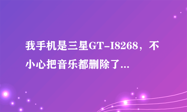 我手机是三星GT-I8268，不小心把音乐都删除了，重新下载音乐后，自带的播放器内就不显示音乐了。