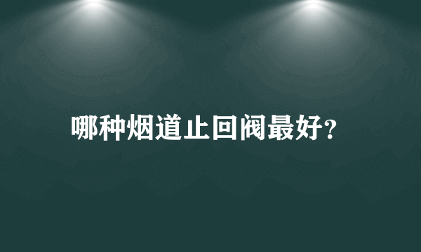 哪种烟道止回阀最好？