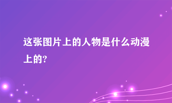 这张图片上的人物是什么动漫上的?