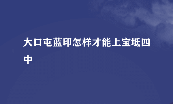 大口屯蓝印怎样才能上宝坻四中