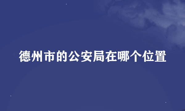 德州市的公安局在哪个位置