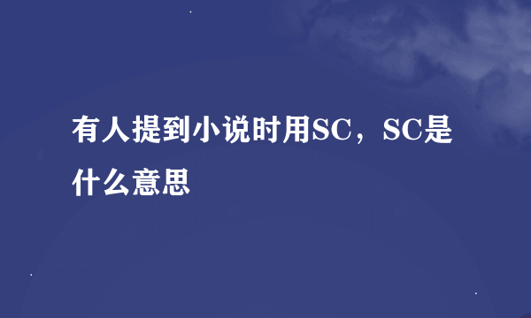 有人提到小说时用SC，SC是什么意思