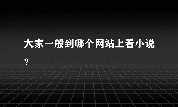 大家一般到哪个网站上看小说？