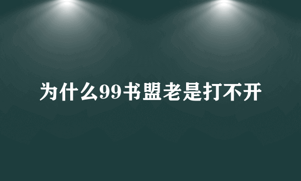 为什么99书盟老是打不开