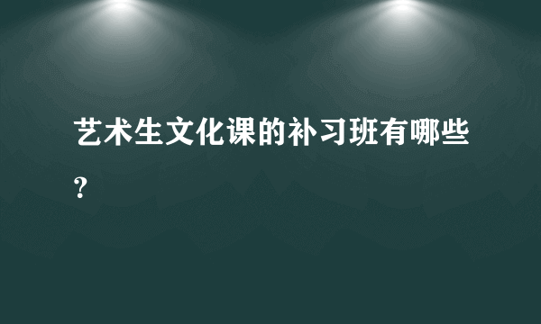 艺术生文化课的补习班有哪些？