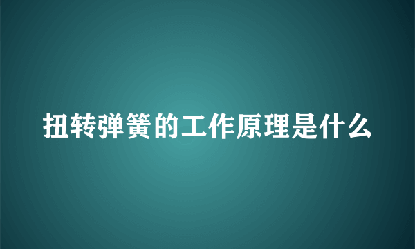 扭转弹簧的工作原理是什么