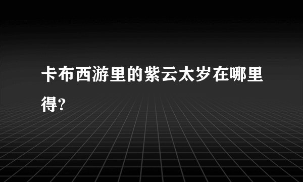 卡布西游里的紫云太岁在哪里得?