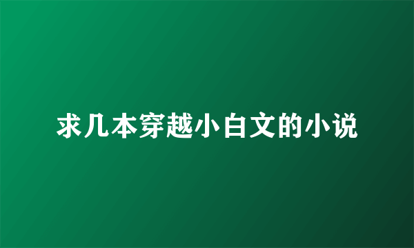 求几本穿越小白文的小说