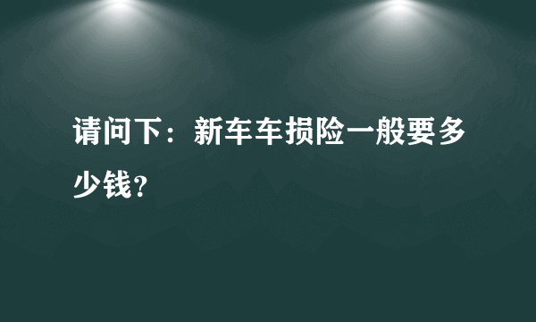 请问下：新车车损险一般要多少钱？