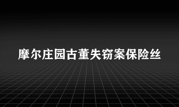 摩尔庄园古董失窃案保险丝