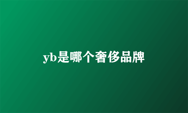 yb是哪个奢侈品牌