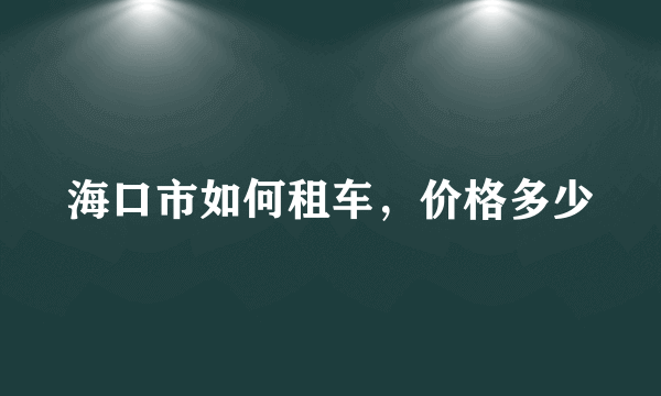 海口市如何租车，价格多少