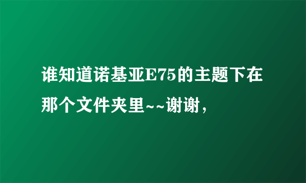 谁知道诺基亚E75的主题下在那个文件夹里~~谢谢，