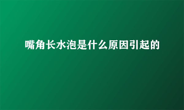 嘴角长水泡是什么原因引起的