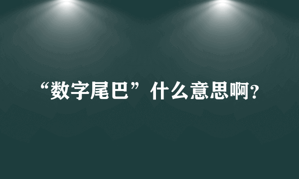 “数字尾巴”什么意思啊？