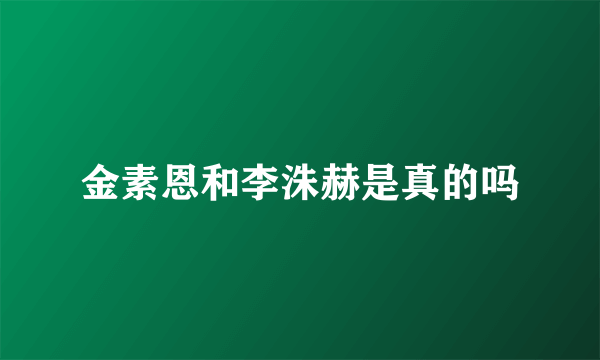 金素恩和李洙赫是真的吗