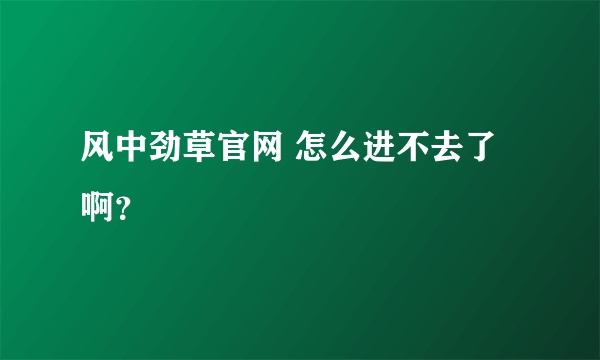 风中劲草官网 怎么进不去了啊？