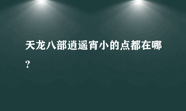 天龙八部逍遥宵小的点都在哪？