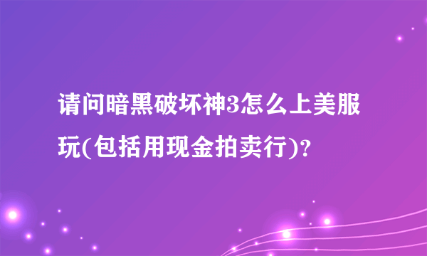 请问暗黑破坏神3怎么上美服玩(包括用现金拍卖行)？