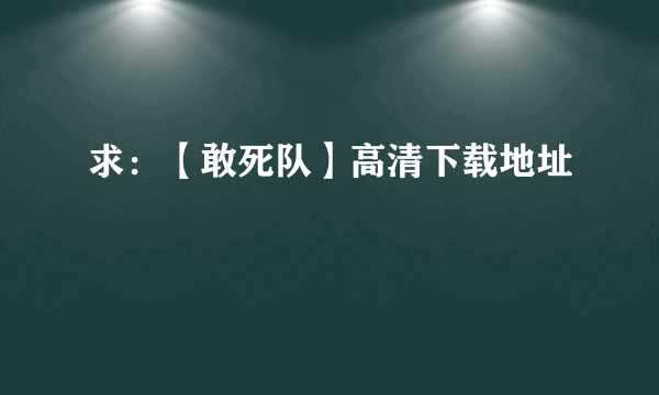 求：【敢死队】高清下载地址