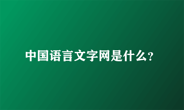 中国语言文字网是什么？