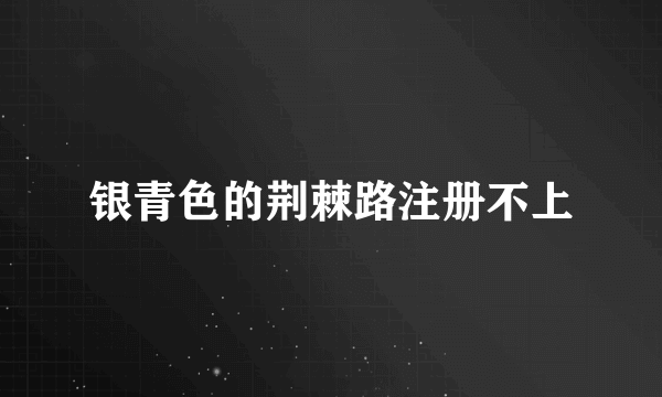 银青色的荆棘路注册不上