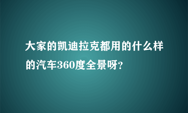 大家的凯迪拉克都用的什么样的汽车360度全景呀？