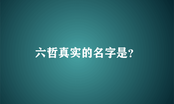 六哲真实的名字是？