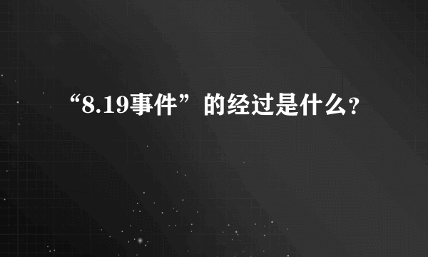 “8.19事件”的经过是什么？