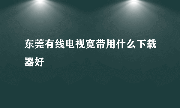 东莞有线电视宽带用什么下载器好