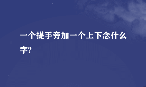 一个提手旁加一个上下念什么字?