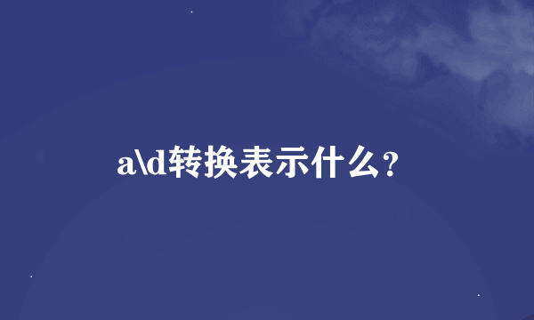 a\d转换表示什么？