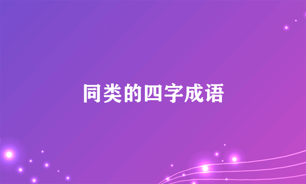 同类的四字成语