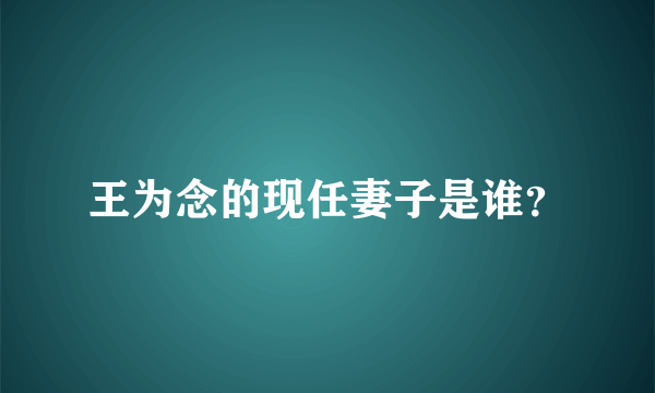 王为念的现任妻子是谁？