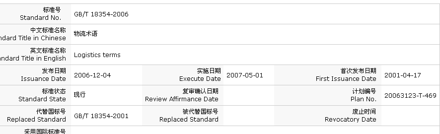 执行标准号查询