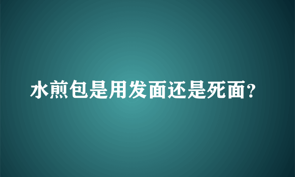 水煎包是用发面还是死面？