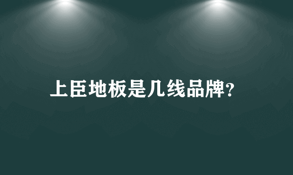 上臣地板是几线品牌？