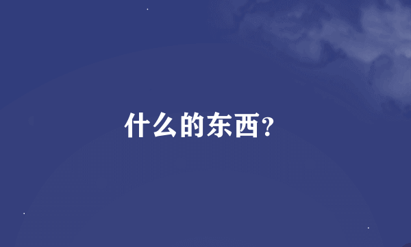 什么的东西？