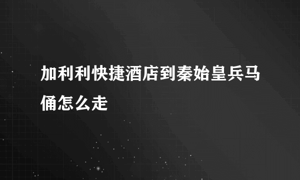 加利利快捷酒店到秦始皇兵马俑怎么走