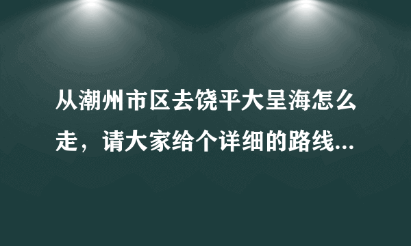 从潮州市区去饶平大呈海怎么走，请大家给个详细的路线图，谢谢，注明：本人是自个儿驾车去的