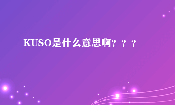 KUSO是什么意思啊？？？