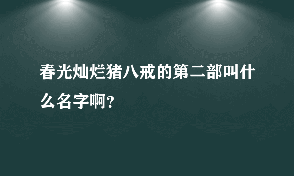 春光灿烂猪八戒的第二部叫什么名字啊？