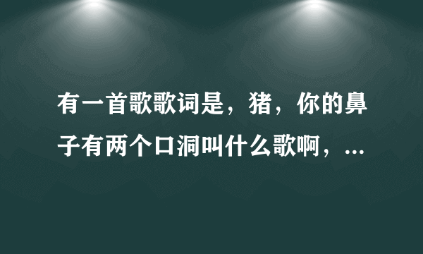 有一首歌歌词是，猪，你的鼻子有两个口洞叫什么歌啊，。。。。